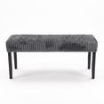 thumbnail image 3 of Home Design Guymon Modern Rectangular Upholstered Dining Bench with Corduroy Fabric and Wood Legs, Gray, 3 of 8