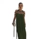 thumbnail image 1 of Vestido de Fiesta con Cuello Halter y Nudo de Cuerda para Mujer (Verano 2024) Verde Talla Única, 1 of 9