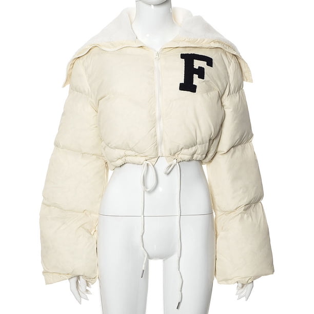 Chaqueta informal de algodón con cuello alto pequeño y bordado de color sólido a la moda para mujer