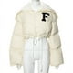 thumbnail image 1 of Chaqueta informal de algodón con cuello alto pequeño y bordado de color sólido a la moda para mujer, 1 of 6