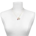 thumbnail image 2 of Delight Jewelry Silver-tone Small Pink Cupcake with Crystal Sprinkles with a Large Goldtone Crystal Initial - D - Charm Necklace, 17.5"+2", 2 of 4