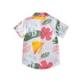 thumbnail image 7 of Raenseen Kids Boys Summer Hawaiian Shirts Floral Print Short Sleeve Button Shirts Tropical Luau Shirts Blouse Tops Type B 7-8, 7 of 7