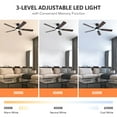 thumbnail image 4 of Ceiling Fan with LED Panel Lights & Remote 3 White Color Blades Contemporary, 4 of 11