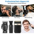thumbnail image 5 of KEMEI Professional Hair Clippers for Men, Cordless Complete Barber Clipper T-Blade Trimmer Foil Shaver Set, Electric Hair Cutting Full Kit with 9 Guide Comes, USB Rechargeable, 5 of 6