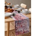 thumbnail image 6 of Ldtrchee Pink Christmas Table Runner 90 Inches, Pink Town Xmas Tree Snowflake Bed Runner Dresser Scarves Tabletop for Indoor Outdoor Parties/Ceremony/Banquet, 13" x 90", 6 of 8