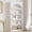 Oak, variant on EastVita Arched Bookcase 5 Shelf Bookshelf 68inch Tall Bookcase Farmhouse Curved Storage Rack Wooden Bookshelves for Home Office Living Room Wood Color-White