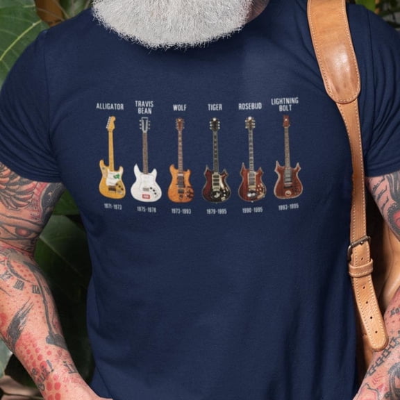 Jerry Garcia Guitar History Grateful Dead - Heavyweight Unisex Crewneck T-shirt | Gildan® 5000