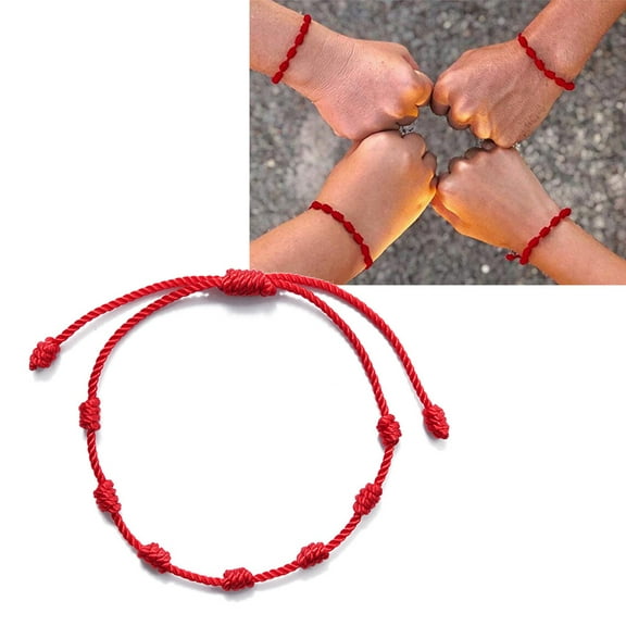 AOOOWER 7 Knots Braided Red Bracelet Attract Wealth Amulet Success for Male Female