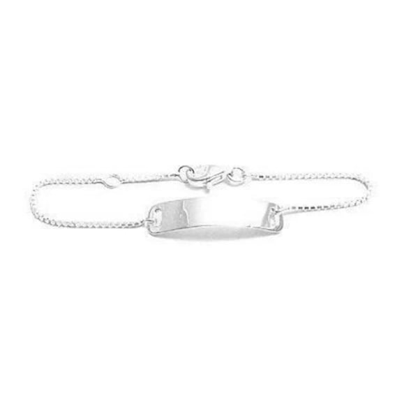 Baby‚¬„¢s 925 Sterling Silver Thin Chain ID Bracelet ‚¬€œ Personalized Engraving | Newborn Toddler Size 5-Inch