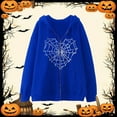 thumbnail image 2 of Sweatshirts for Men Halloween Printed Zipper Hooded Drawstring Long Sleeve Sports Sweatshirt Coat with Pockets Casual Loose Comfortable Sweatshirt for Men Blue L, 2 of 3