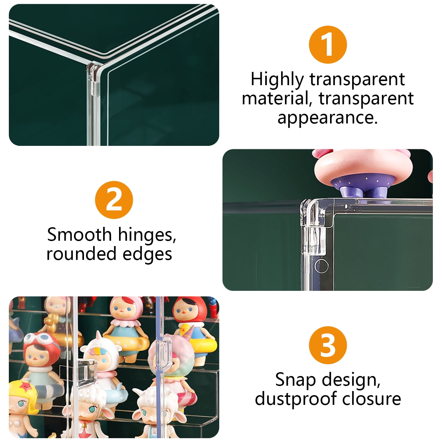 Garmic 5 Tiers Acrylic Display Case Box with Stand Riser, Dust