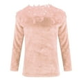 thumbnail image 4 of BONIXOOM Fall Sweaters Modern Fit Sweater Lace Vacation Crew Neck Womens Sweaters Cardigan Pink XL(US:10), 4 of 5
