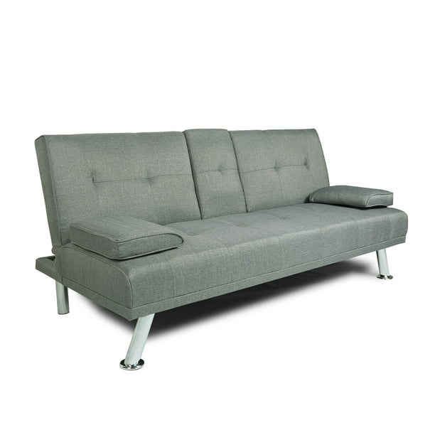 Convertible Futon Couch Sofa Bed Modern, Modern Black Leather Sleeper Sofa