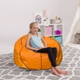 thumbnail image 3 of Posh Creations Bean Bag Stuffable Cover Only, Stuffed Animal Storage, Kids,Canvas, 4ft,Basketball Brown, 3 of 3