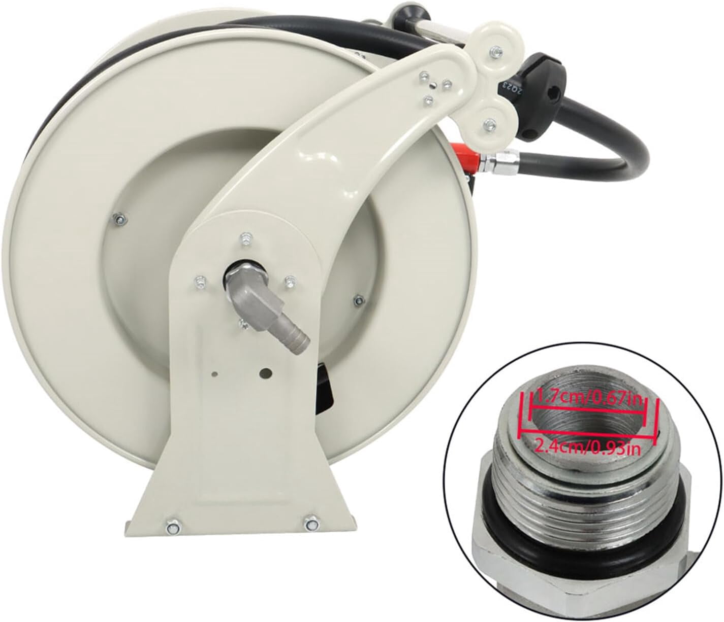 EPOTOOR Fuel Hose Reel 3/4in x 66FT Fuel Dispenser Hose Reel Retractable for Aircraft Marine and Vehicle Fuel Tanks