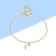 thumbnail image 4 of Pulsera dorada simple con cadena fina y media Longitud pendiente colgante ajustable cadena china con broche de langosta, 4 of 4