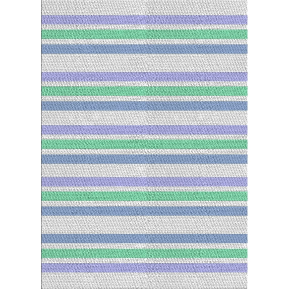 Ahgly Company Machine Washable Indoor Rectangle Transitional Pale Blue Lily Blue Area Rugs, 8' x 10'