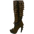 thumbnail image 2 of Hades Shoes H-Caymene Knee Boot with custom cut scale-like flaps Brown / 8, 2 of 2