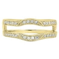 thumbnail image 3 of Dazzlingrock Collection 0.25 Carat (ctw) 14K Round Diamond Ladies Millgrain Anniversary Wedding Band Enhancer Double Guard Ring 1/4 CT, Yellow Gold, Size 5, 3 of 6