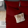 thumbnail image 4 of Queen Size Sheet Set - 6 Piece Set - Extra - Deep Pockets - 100% Egyptian Cotton Burgundy Solid Bed Sheets - Queens Sheets - 6 PC, 4 of 12