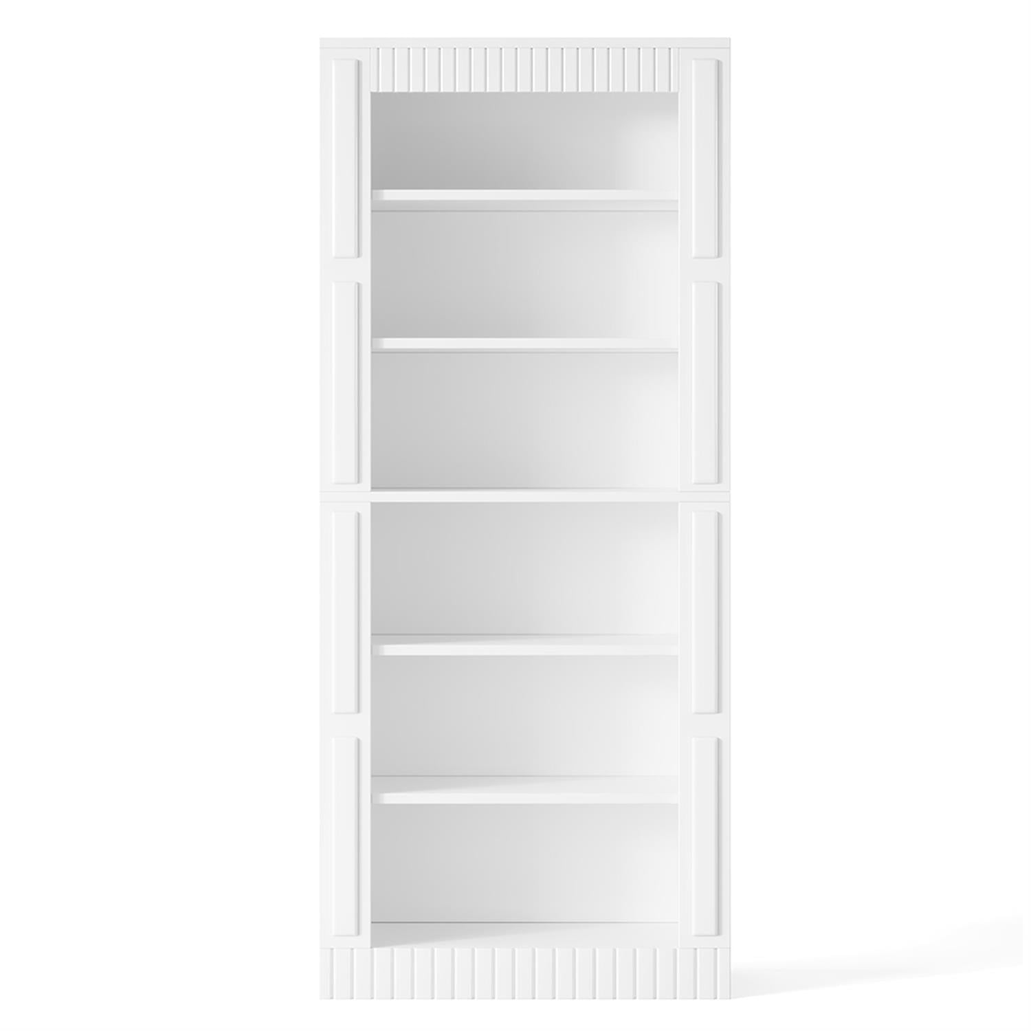 Demi Bonn 6 Tier Bookcase with Storage Shelves, Wood Bookshelf Storage Organizer, 73" Tall Display Standing Shelf Unit for Bedroom, Living Room, White