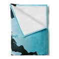 thumbnail image 2 of Dolphin Soft Flannel Fleece Throw Blanket, Scuba Diver Girl Swimming Animal Silhouette in Sea Fish Reefs Image Print, Cozy Plush for Indoor and Outdoor Use, 50" x 60", Pale Blue Black, by Ambesonne, 2 of 5
