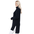 thumbnail image 4 of Yemak Women's Chunky Loose Oversized Turtleneck Knit Tunic Long Sweater Top MK3660-NAVY-S, 4 of 5