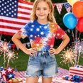 thumbnail image 6 of CCRFTGI 250th Anniversary Usa Shirt for Kids Boys Girls Size 7 Patriotic Casual 4th Of July American Flag Stars Outfits Red White and Blue Summer Tops 1776 Tee Tops Red 5-6 Years, 6 of 6