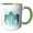 Green/White, variant on 3drose, Image of Abstract Black White and Turquoise Zebras, 11oz Magic Transforming Mug