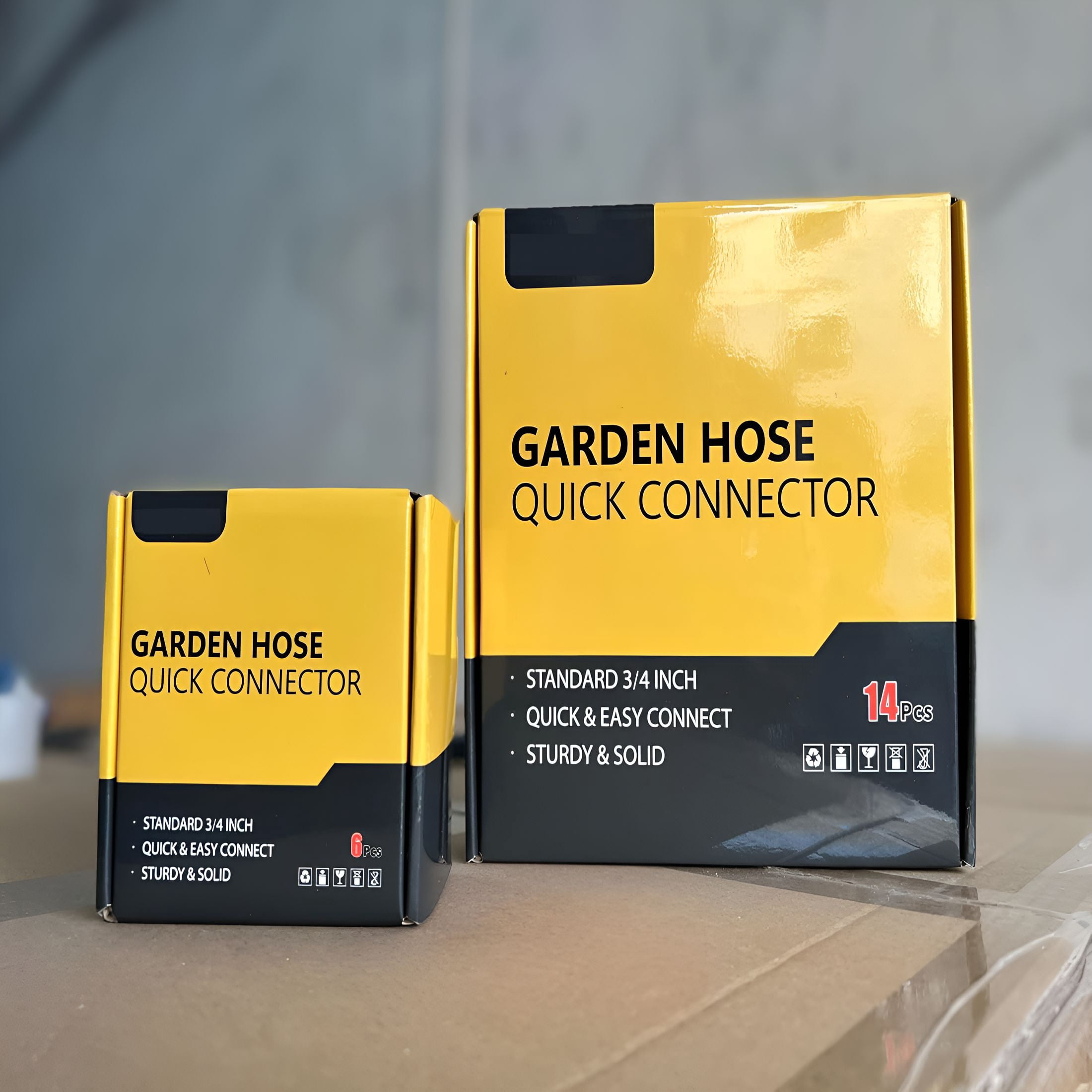 ZHZFKQ Garden Hose Quick Connector, No-Leak 3/4 Inch GHT Thread Fitting Water Hose Female Adapter and Male Adapter, Heavy-Duty Rust Resistant Brass Water Pipe Connect, Easy to Use (6 Pack ）