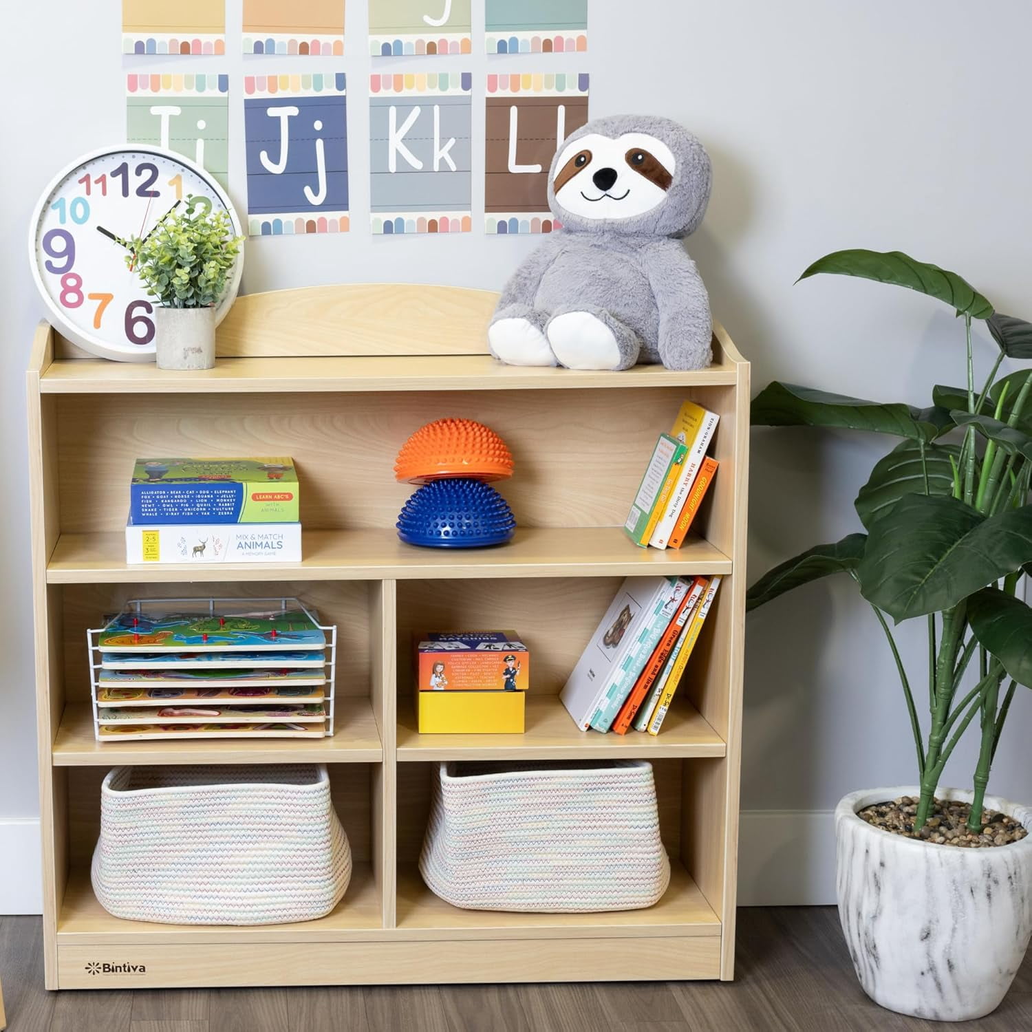 Schooled Deluxe Bookcase with Adjustable Shelves, Bookshelf Book Display for Classroom Organization, 28"