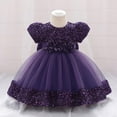 thumbnail image 4 of Mikilon Girl's Comfortable Wedding Dresses Size 6 Months-5 Years Long Floral Princess Dresses Flower Children Formal Dresses, 4 of 7