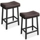 thumbnail image 3 of Yeshouse set de 2 taburetes de barra 24", cuero PU, patas de metal resistente, asiento tipo silla de montar, ideales para cocina, barra o comedor, 3 of 7
