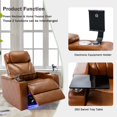 thumbnail image 4 of HSUNNS Power Motion Recliner with Cup Holders, Ambient Lighting, USB Charge Port, Hand in-Arm Storage and Bluetooth Speaker, Gaming Recliner Chair, Light Brown, 4 of 12