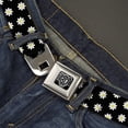thumbnail image 2 of Buckle-Down Belt, Seatbelt Buckle Belt, Daisies Scattered Black White Yellow, 30 to 44 Inches, 2 of 9