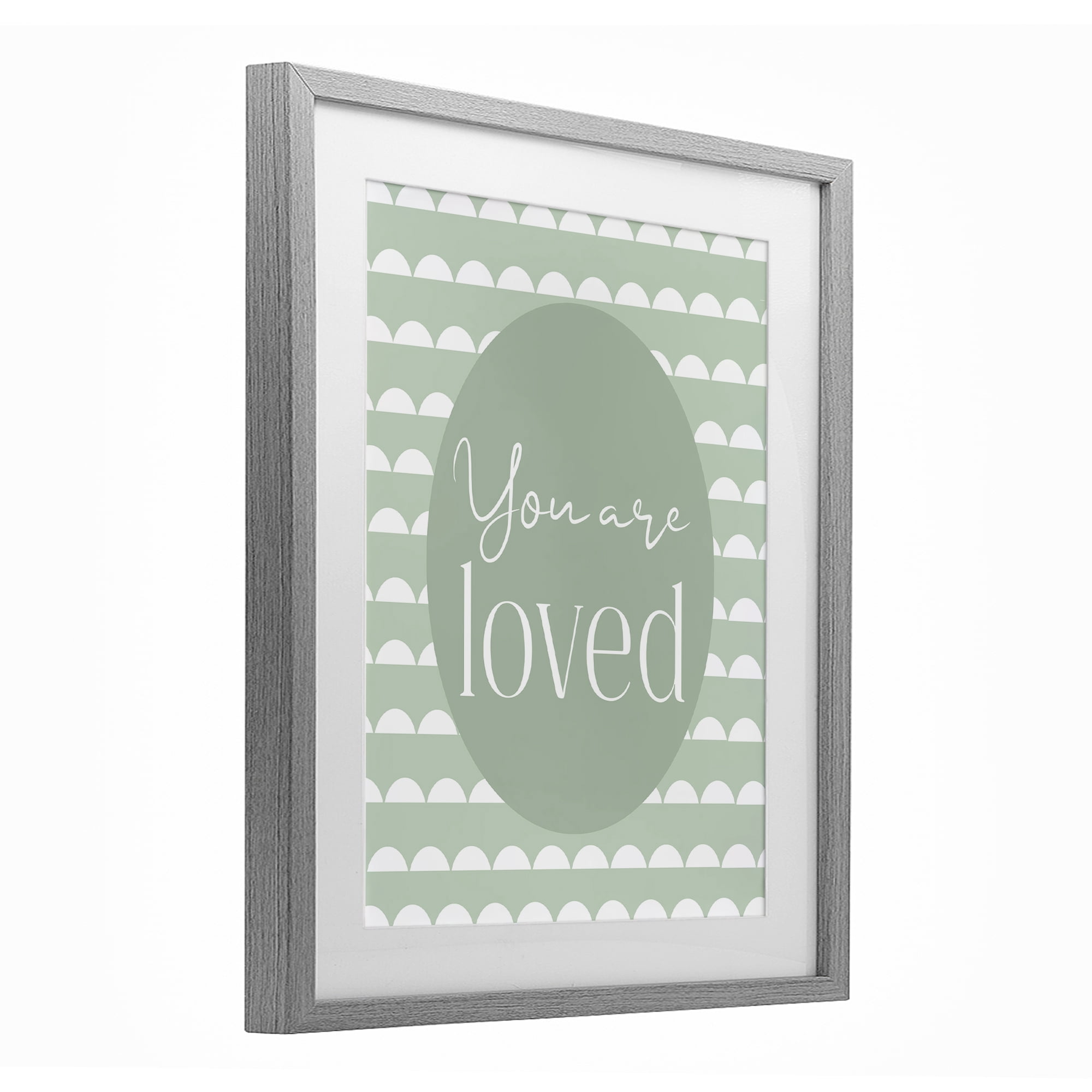 Stupell Industries You Are Loved Light Green Gray Framed Print Under Glass, design by Christine Simpson Art