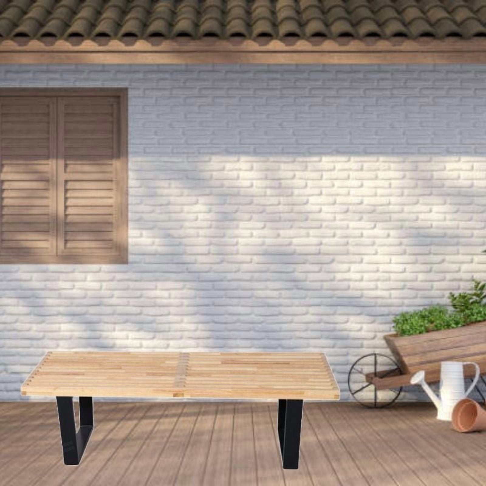 Banc Percy en naturel, banc naturel, banc en bois manufacturé, banc de ligne naturelle, banc en bois naturel, banc de patio, banc d'entrée 60"