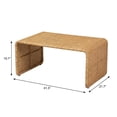 thumbnail image 4 of Light Honey Rattan Coffee Table with Genuine Rattan Legs Bohemian Style, 4 of 6