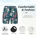 thumbnail image 4 of Kdxio Lilies Flowers Print Men's Swim Trunks with Compression Liner 7 Inch Inseam Quick Dry Swim Shorts, 4 of 7