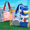 thumbnail image 3 of One opening Beach Bag Portable Letter Print Transparent Handbag Shoulder Bag, 3 of 8