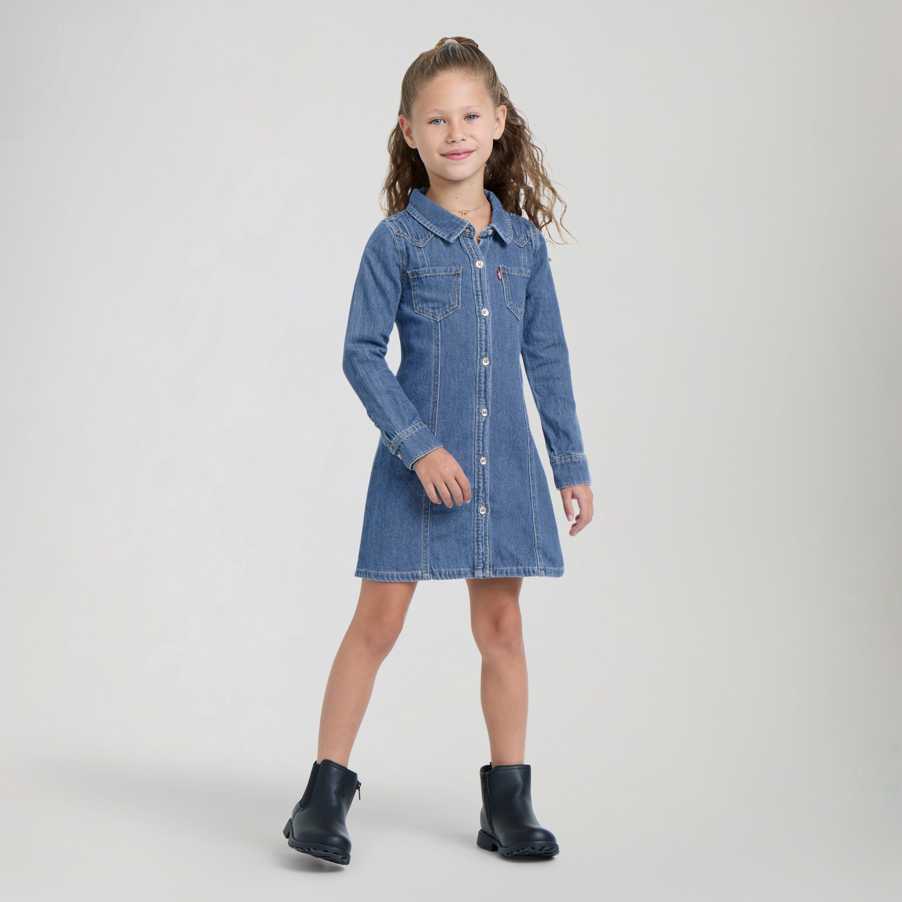Levi's Girls Western Denim Shirt Dress, Sizes 4-6X
