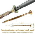 thumbnail image 4 of 100 Pcs #9 x 60mm Vis de Terrasse Vis en Bois Robustes Torx Durables Vis Autotaraudeuses Ensemble de Vis pour Bois Résistant à la Rouille Bronze Enduit d'Époxy pour Clôture Extérieure Balcon Bois, 4 of 8