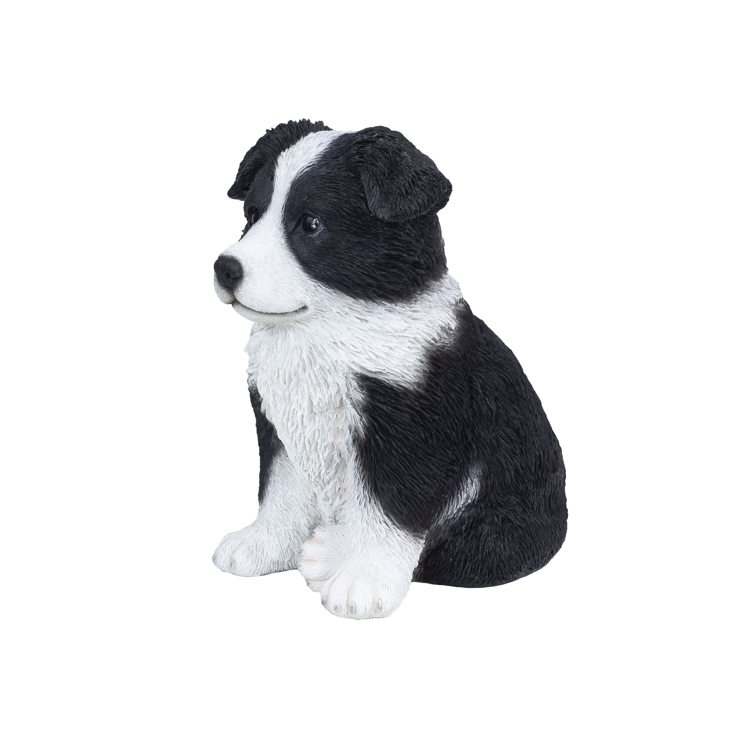SOREAL White & Black baby Sheepdog | Handpainted Decorative Puppy Statue for Home & Garden Decor | Premium Polyresin Dog Statue | Gift for Dog Lovers | Weather-Resistant Indoor/Outdoor Decor