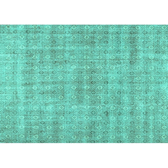 Ahgly Company Indoor Rectangle Abstract Turquoise Blue Contemporary Area Rugs, 8' x 12'