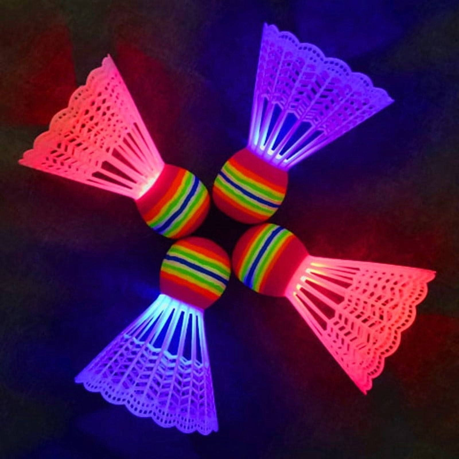 Outdoor Luminous Badminton Racket,Badminton Set with 2 Player Grip Tapes,Family Entertainment Outdoor Night Light Training LED Badminton Racket Sets Sport,Park, Backyard, Lawn, Beach, Camping