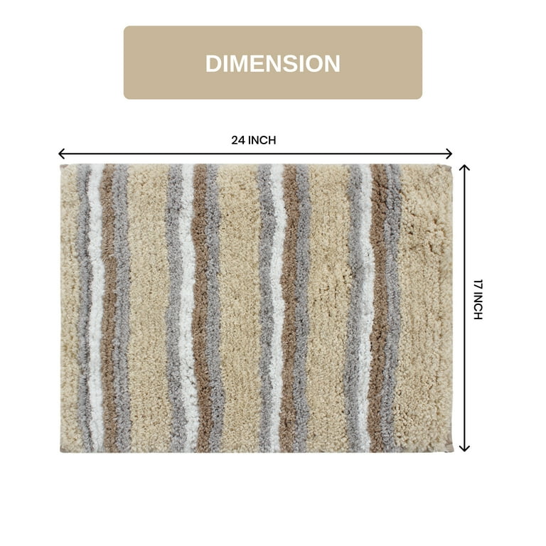 Home Weavers Inc Home Weavers Glamour Collection 100% Polyester Microfiber TPR Non-Slip Machine Washable Bathroom Rug 20X20 - Blue