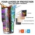 thumbnail image 7 of 30oz Neon Halloween Pumpkin Pattern Tumblers Stainless Steel Tumbler with Lid and Straw,Vacuum Insulated Double Wall Travel Tumbler Cups Mug with Cleaning Brush for Coffee,Tea, 7 of 7