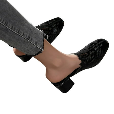 

Cathalem Heels Round Summer And Toe Hollow Fashion High Women Spring Sandals Heels Memory Foam Sandals for Women Size 10 Black 8.5