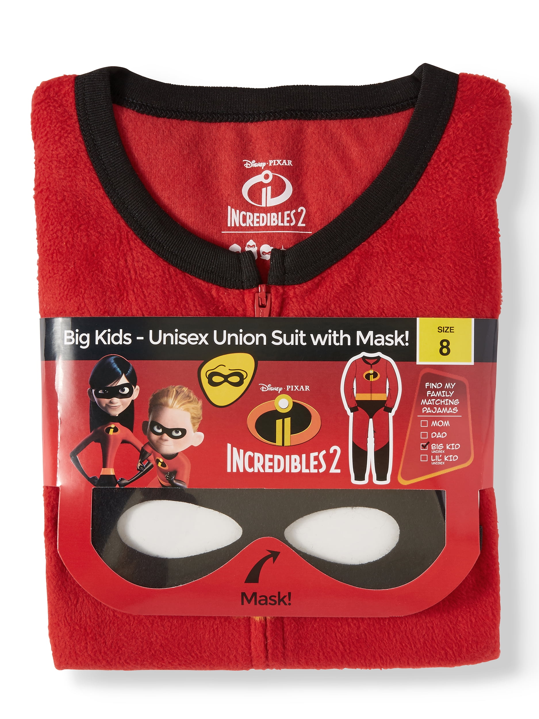 INCREDIBLES 2 SUIT PAJAMAS WITH MASK in Various Sizes 