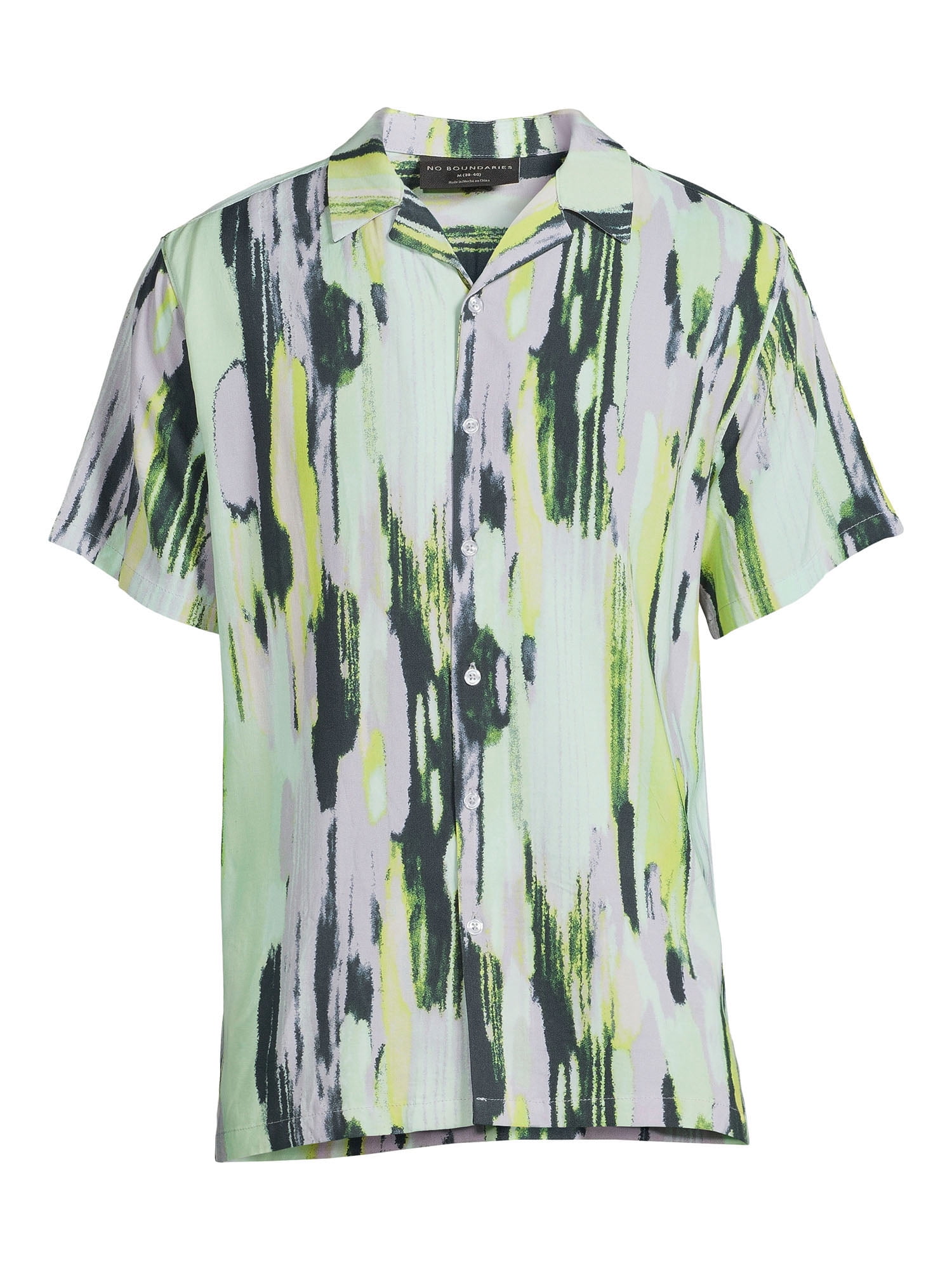 No Boundaries Men's and Big Men's Printed Shirt with Short Sleeves